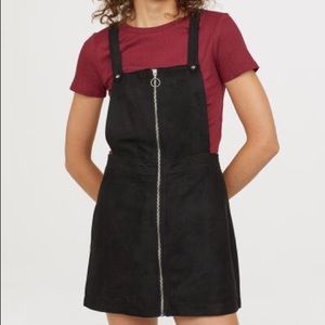 Little Black suede overall dress from H&M Size 2